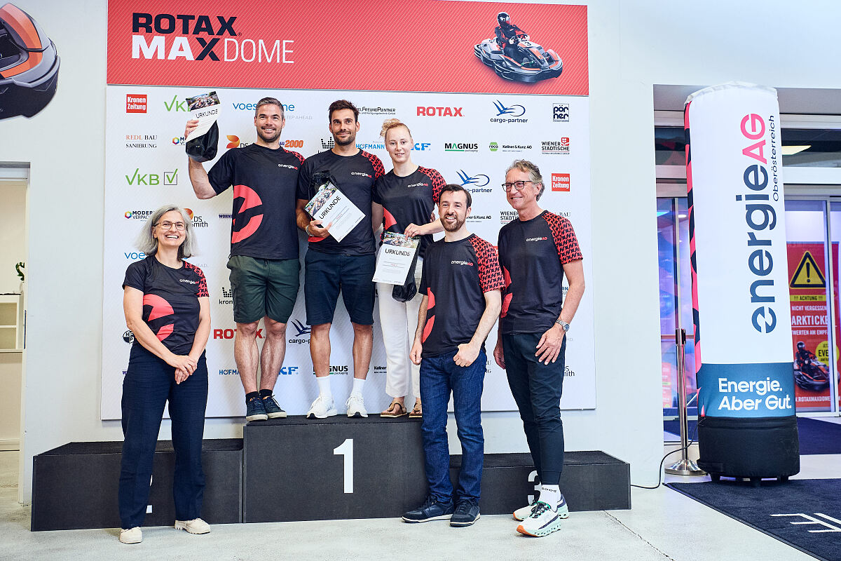 Energie AG Sportfamilie im Rennmodus