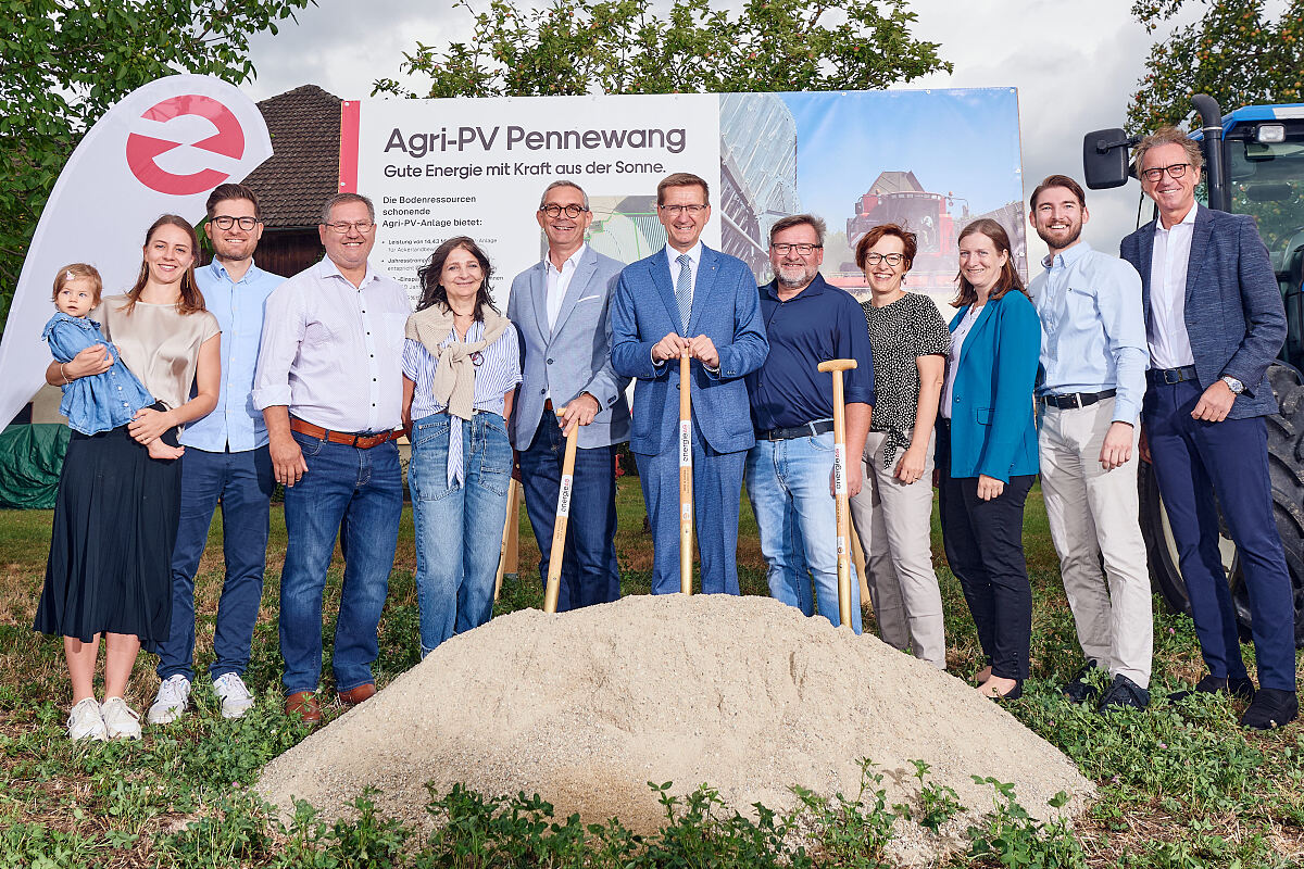 Spatenstich für die größte Agri-PV-Anlage der Energie AG in Pennewang