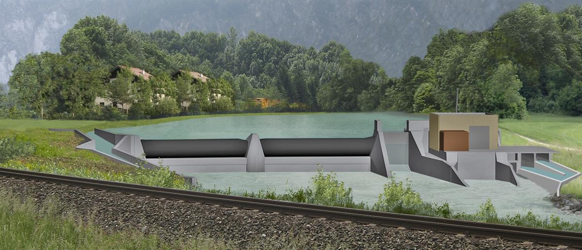 Fotomontage Wasserkraftwerk Bad Goisern